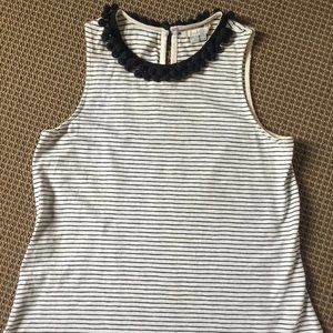 Boden swing top with pompom trim